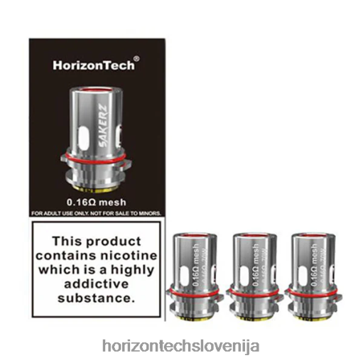 HorizonTech Sakerz tuljave (3-paket) - Horizon Tech Vape Tank 02ZFF158 mrežica 0,16 ohm (3-paket)