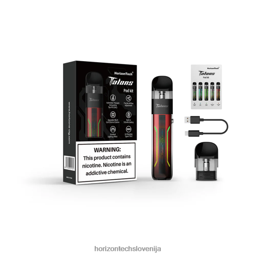 HorizonTech Talons začetni komplet - Horizontech Disposable Vape 02ZFF202 cinober rdeča