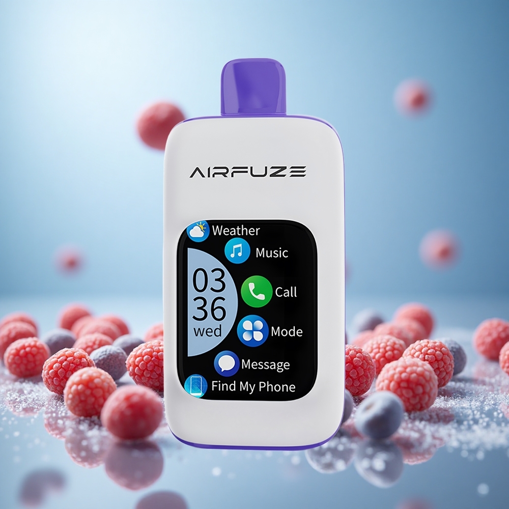 AirFuze Smart 30000 Puffs Disposable Pod Modra Malina Led Vape Slovenia 5% Nikotina 900mAh Baterija