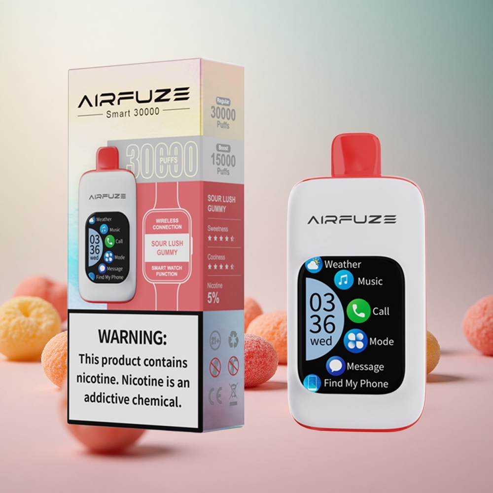 AirFuze Smart 30000 Puffs Disposable Vape Kislo Sočni Gumi Vape Slovenia 5% Nikotina 900mAh Baterija