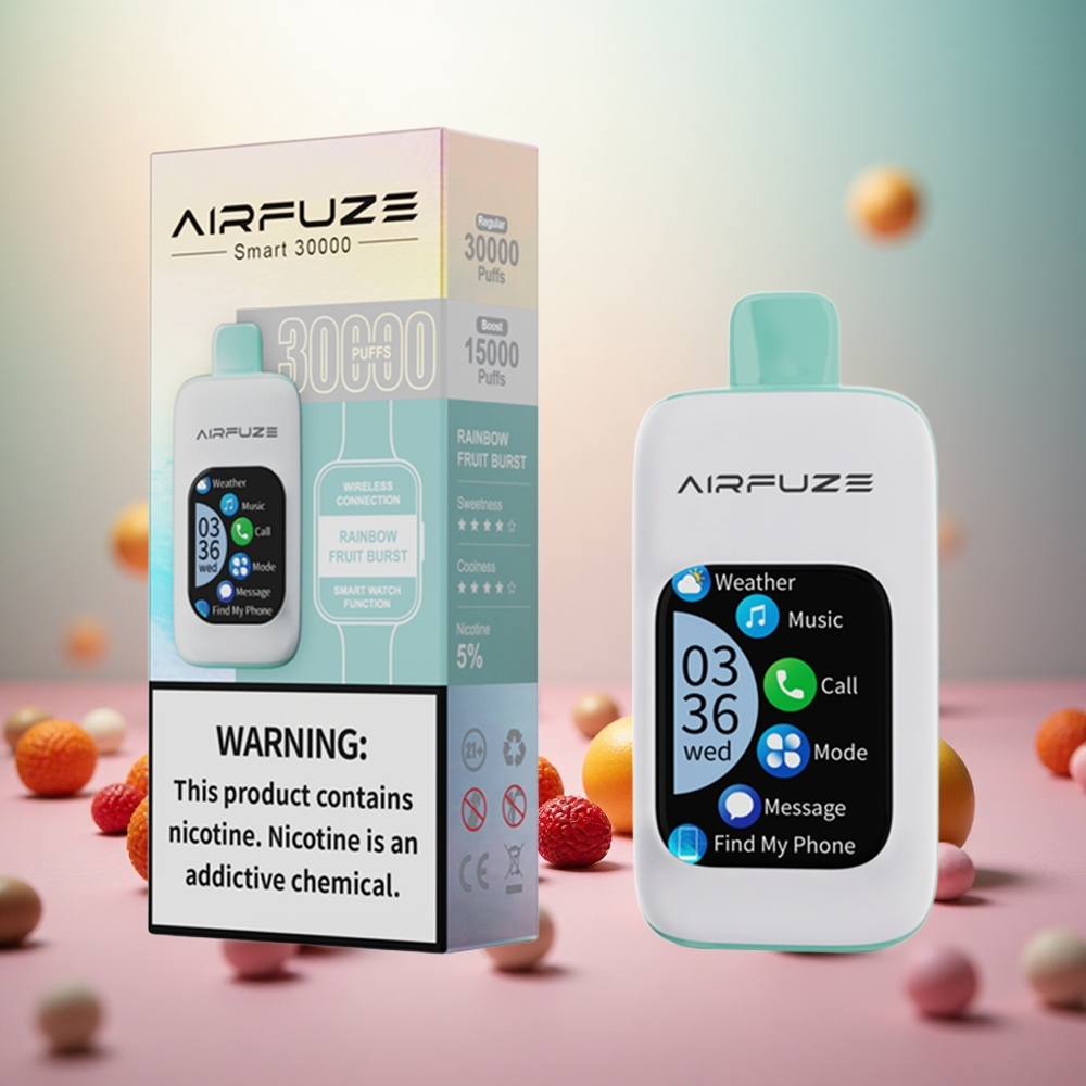 AirFuze Smart 30000 Puffs Disposable Vape Mavrični Sadni Izbruh Vape Slovenia 5% Nikotina 900mAh Baterija