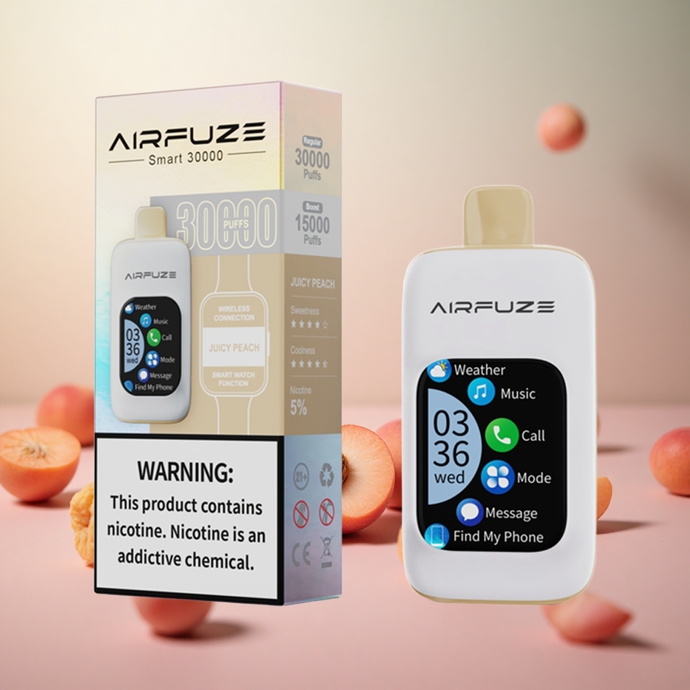 AirFuze Smart 30000 Puffs Disposable Vape Sokasti Breskva Vape Slovenia 5% Nikotina 900mAh Baterija
