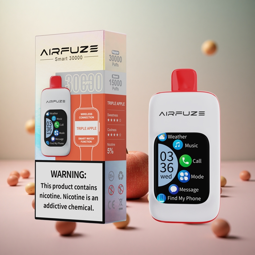 AirFuze Smart 30000 Puffs Dispozabilni Vape Trojno Jabolko Vape Slovenia 5% Nikotina 900mAh Baterija
