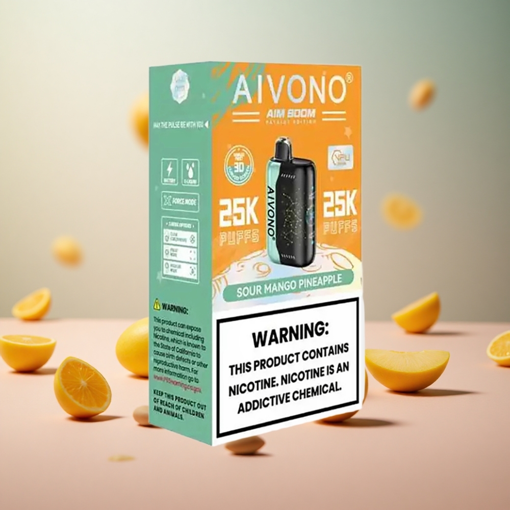 Aivono AIM BOOM 25000 Puffs Disposable Vape Kislo Mango Ananas Vape Slovenia 28ml 650mAh