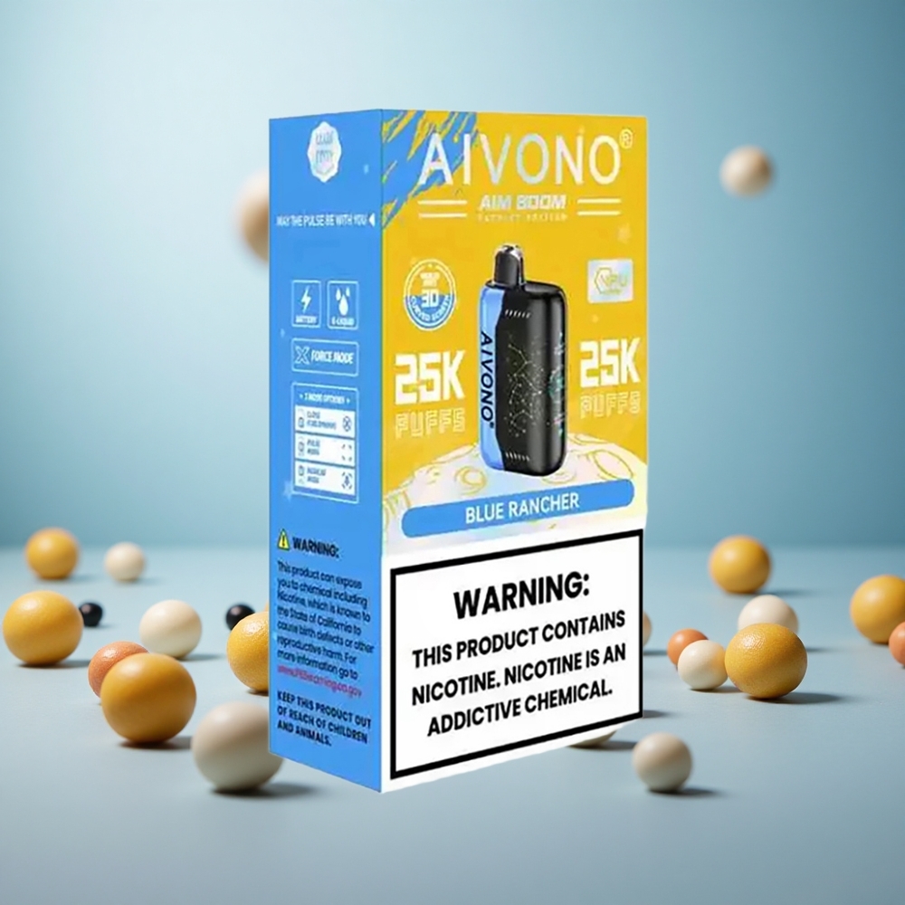 Aivono AIM BOOM 25000 Puffs Modri Rancher Vape Slovenia 28ml 650mAh