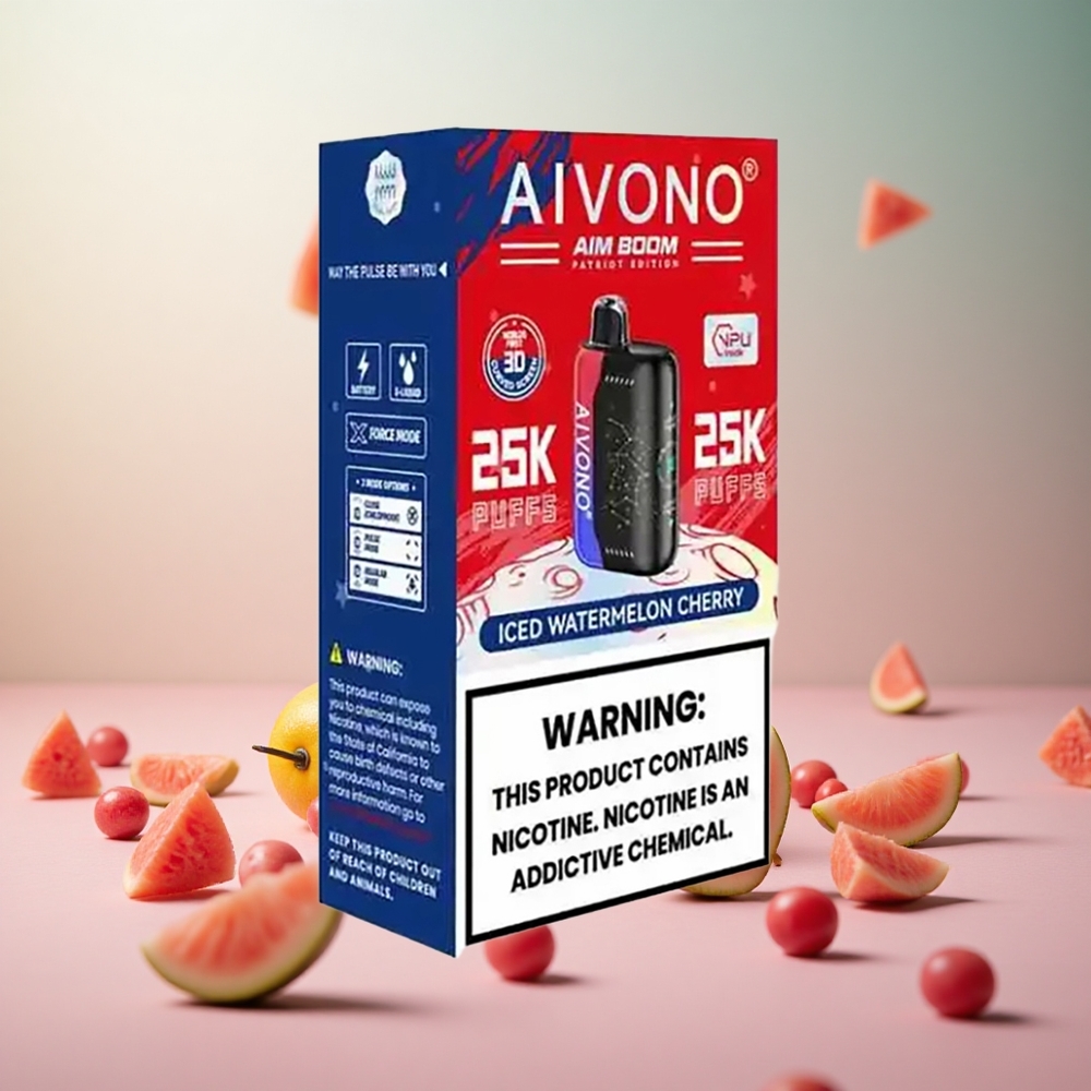 Aivono Aim Boom 25000 Puffs Ledeno lubenica češnja Vape Slovenia 28ml E-Liquid 650mAh Battery