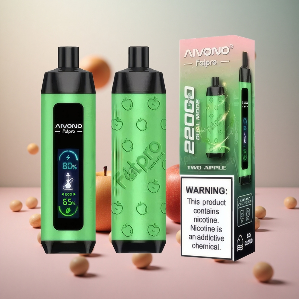 Aivono Aim Fatpro 22000 Puffs Dve Jabolki Vape Slovenia 28ml E-tekočina 600mah Polnljiv