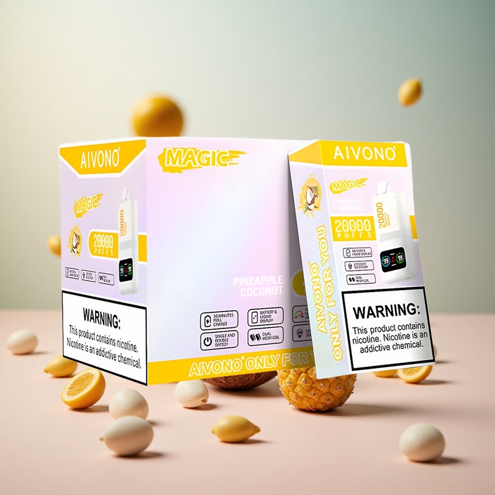 Aivono Aim Magic 20000 Puffs Disposable Vape Ananas Kokos Vape Slovenia 26ml E-liquid Dual Mesh Coils