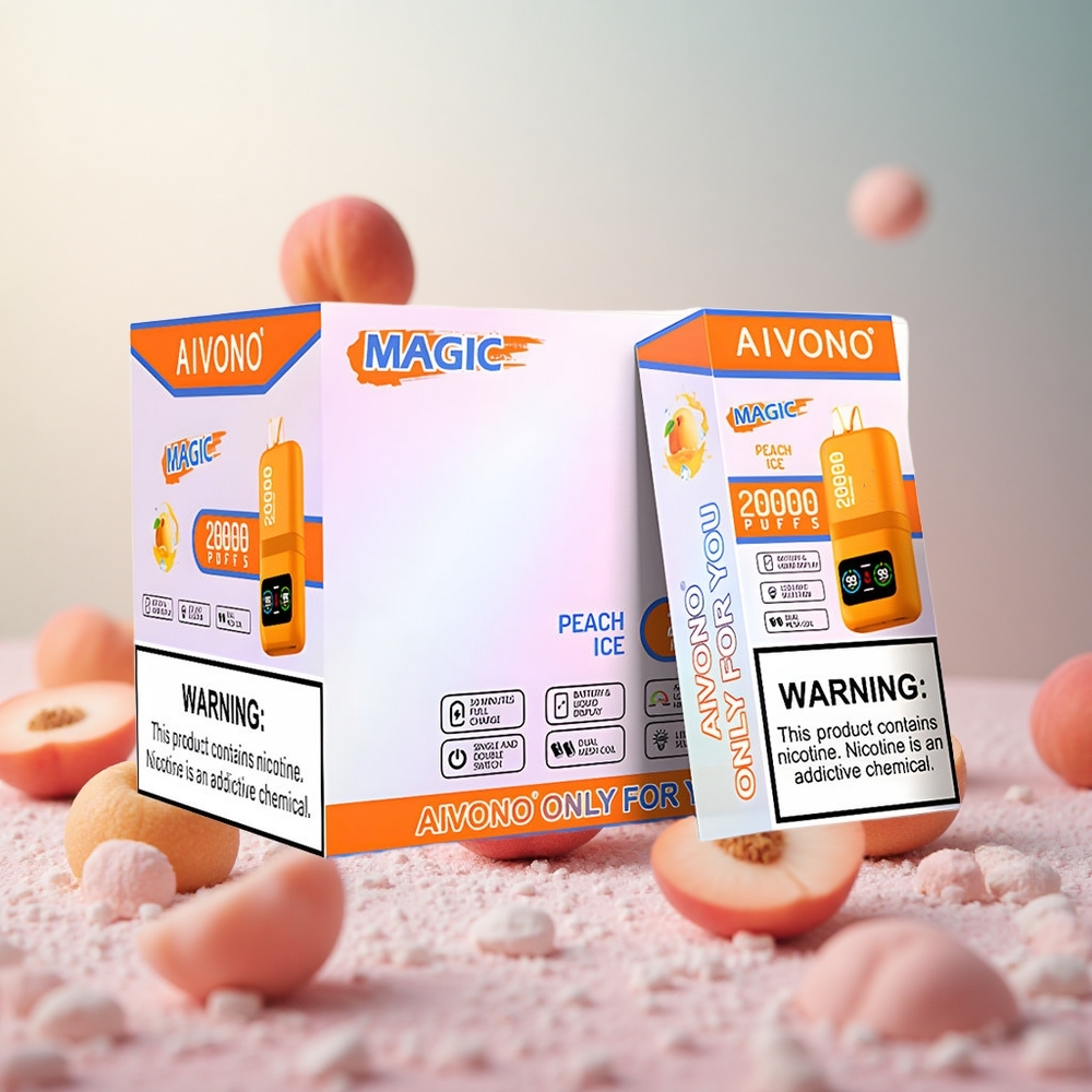 Aivono Aim Magic 20000 Puffs Disposable Vape Breskev Led Vape Slovenia 26ml E-tekočina 600mAh Baterija