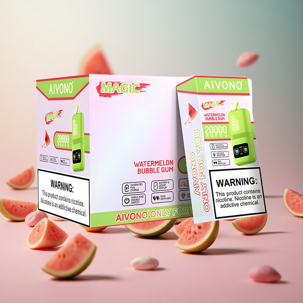 Aivono Aim Magic 20000 Puffs Vape Slovenia Sladkorni Lubenica Mehurčki Gumi 26ml E-tekočina 600mAh Baterija