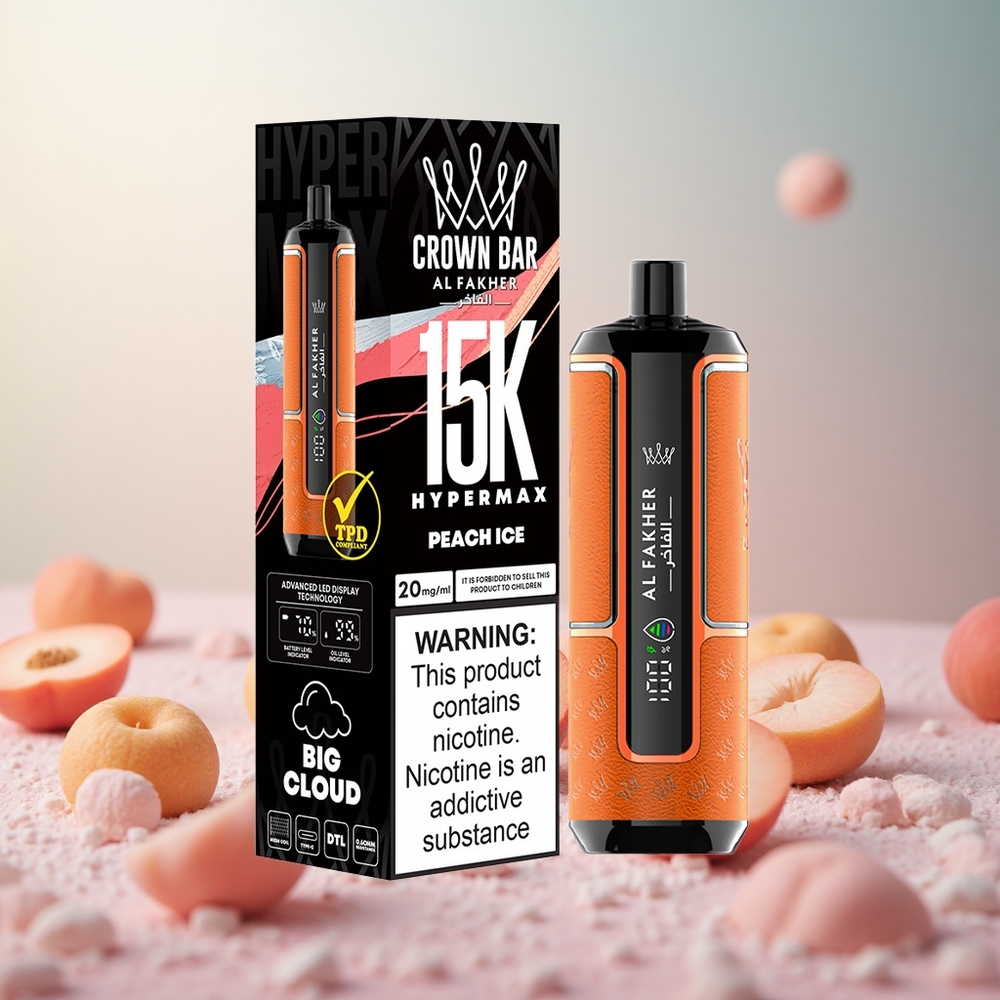 Al Fakher Crown Bar 15K Breskva Led Vape Slovenia 22ml 600mAh