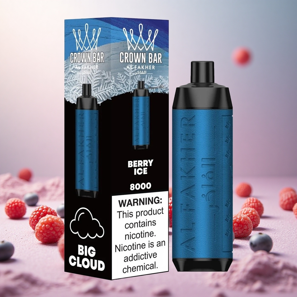 Al Fakher Crown Bar 8000 Jagoda Led Vape Slovenia 18ml e-Liquid 8000 Puffs
