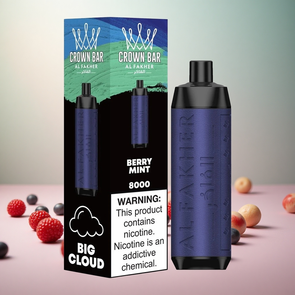 Al Fakher Crown Bar 8000 Jagoda Meta Vape Slovenia 18ml Do 8000 Puffov