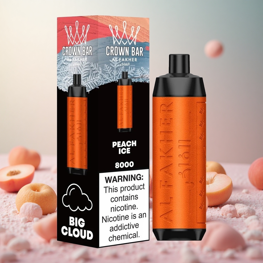 Al Fakher Crown Bar 8000 Kristalna Enkratna Vape Breskev Led Vape Slovenia 18ml 8000 Puffov