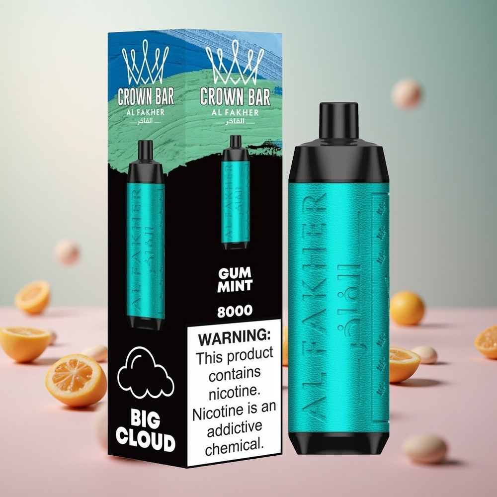 Al Fakher Crown Bar 8000 Kristalni Enkratni Vape Gumi Meta Vape Slovenia 18ml 8000 Puffov