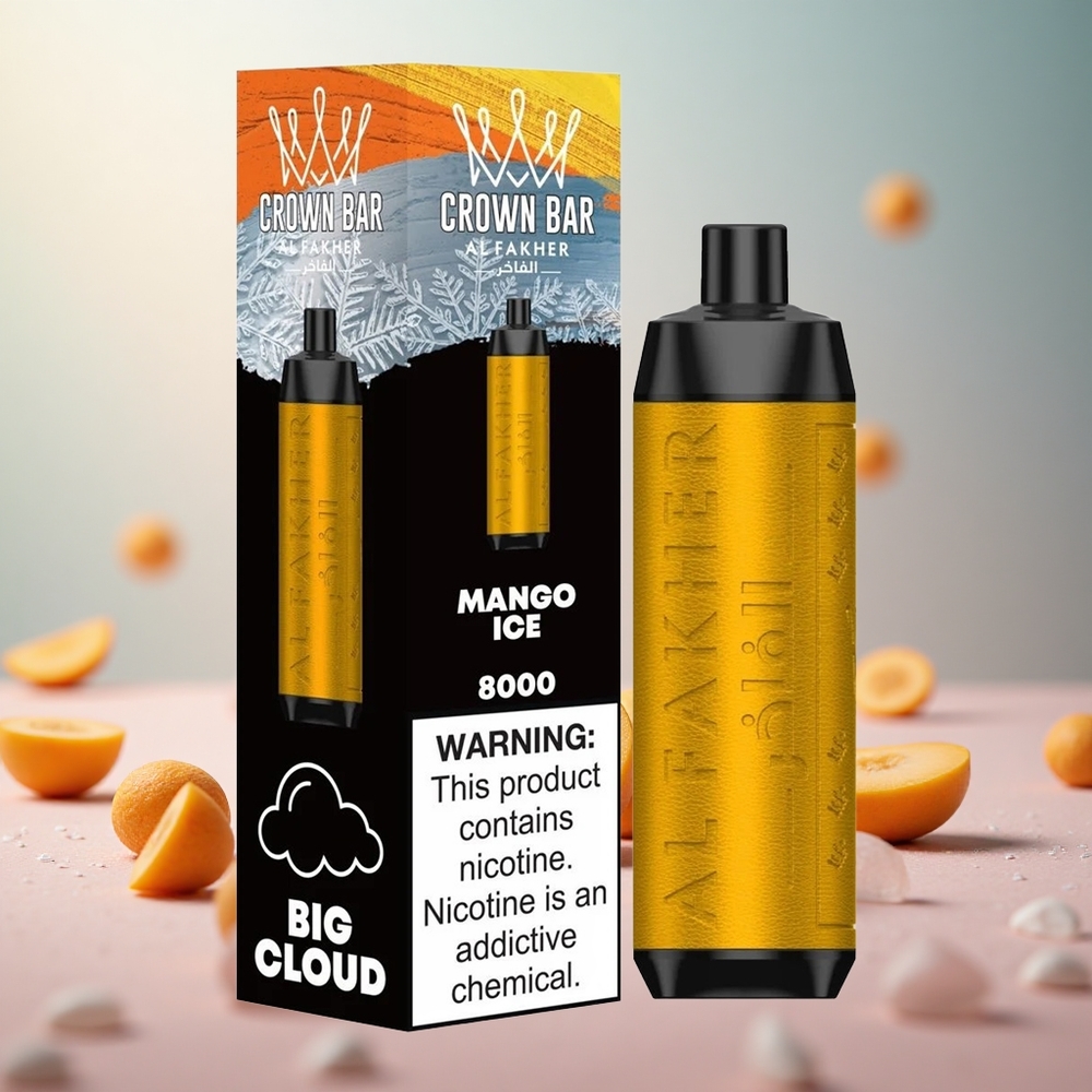 Al Fakher Crown Bar 8000 Mango Ledena Kristalna Vape Slovenia 18ml e-tekočina 5mg Nikotin
