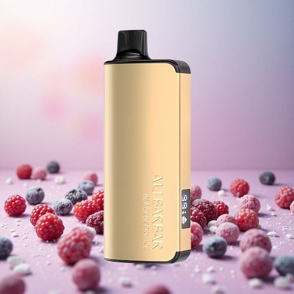 Alibarbar Ingot 9000 Puffs 22ml/2350mAh Črni Jagodični Led Vape Slovenia 90g Neto Teža