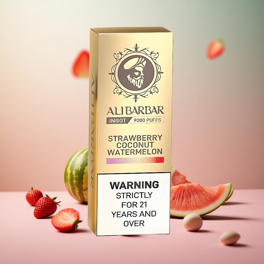 Alibarbar Ingot 9000 Puffs Jagoda Kokos Lubenica Vape Slovenia 22ml 2350mAh