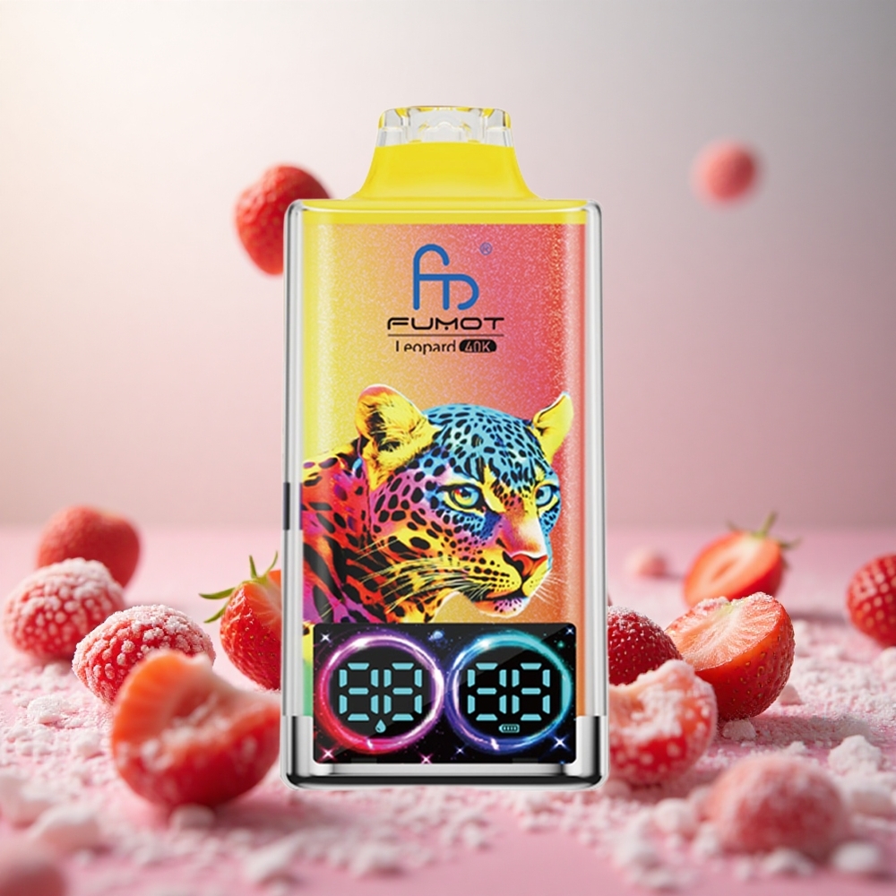 Fumot Leopard 40K Puffs Jagoda Led Vape Slovenia 0%,2%,3%,5% Nikotin 700mAh Battery