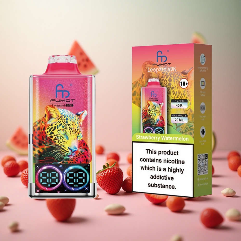 Fumot Leopard 40K Puffs Jagoda Lubenica Vape Slovenia 700mAh Dual Mesh