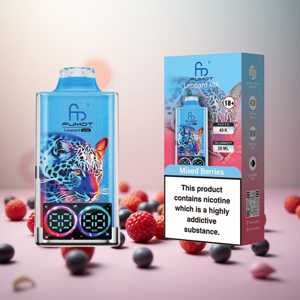 Fumot Leopard 40K Puffs Mešane Jagode Vape Slovenia 0%,2%,3%,5% Nikotin 700mAh Baterija