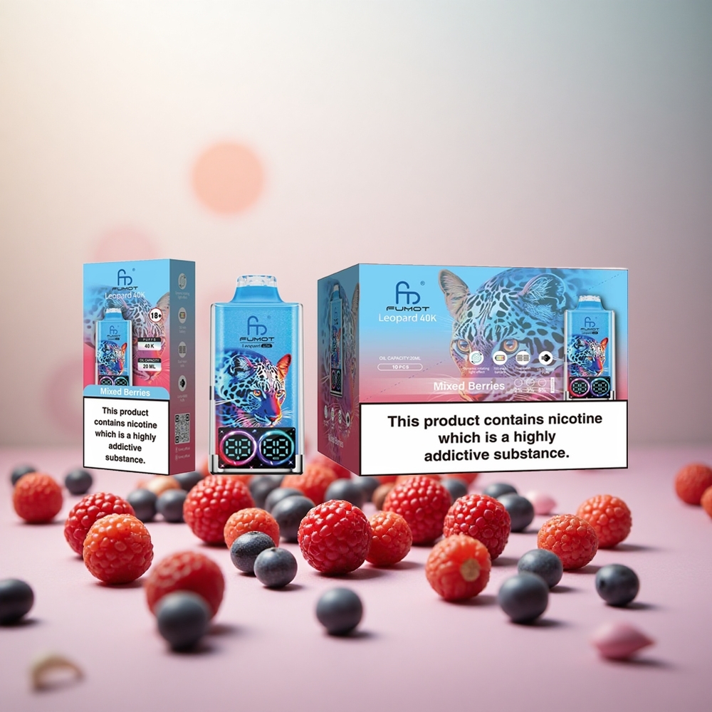 Fumot Leopard 40K Puffs Mešane Jagode Vape Slovenia 0%,2%,3%,5% Nikotin 700mAh Baterija