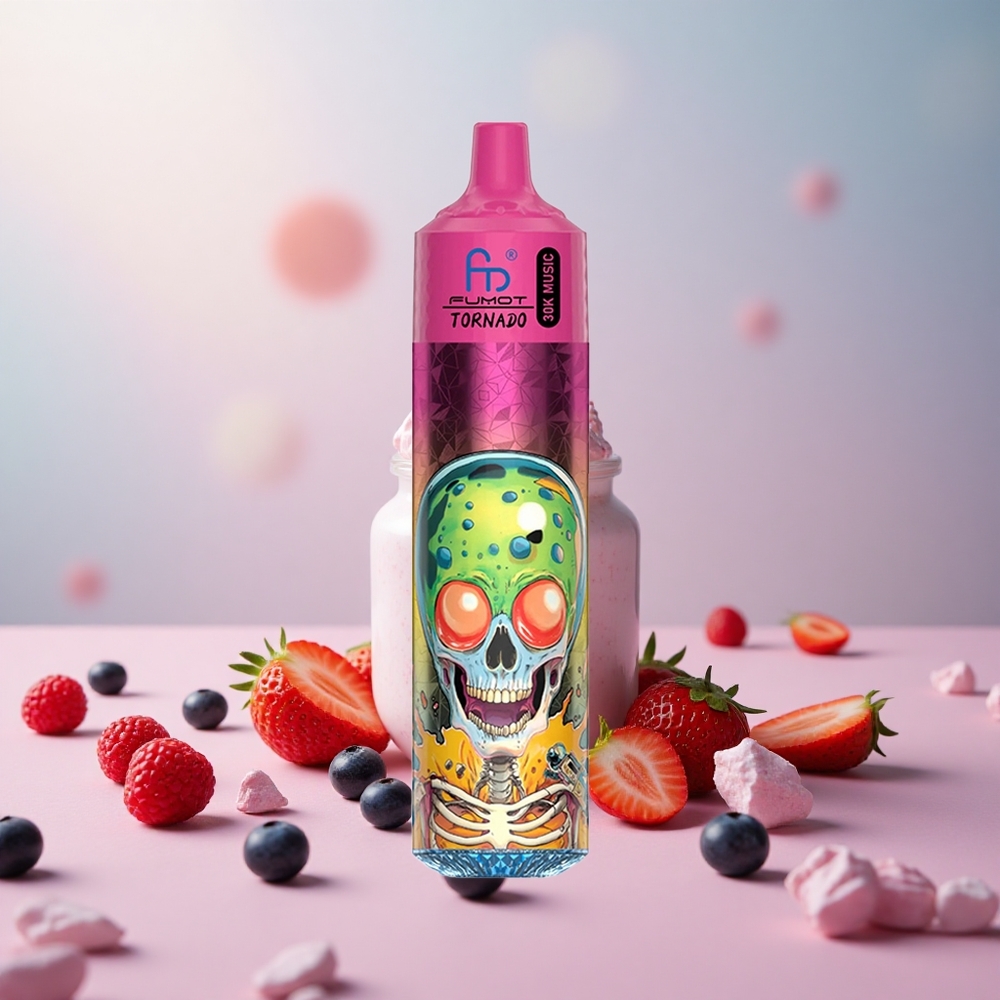 Fumot RandM Tornado 30000 Puffs Borovnica Jagoda Malina Sladoled 30mL 2%,5% Nikotin Vape Slovenia 600mAh