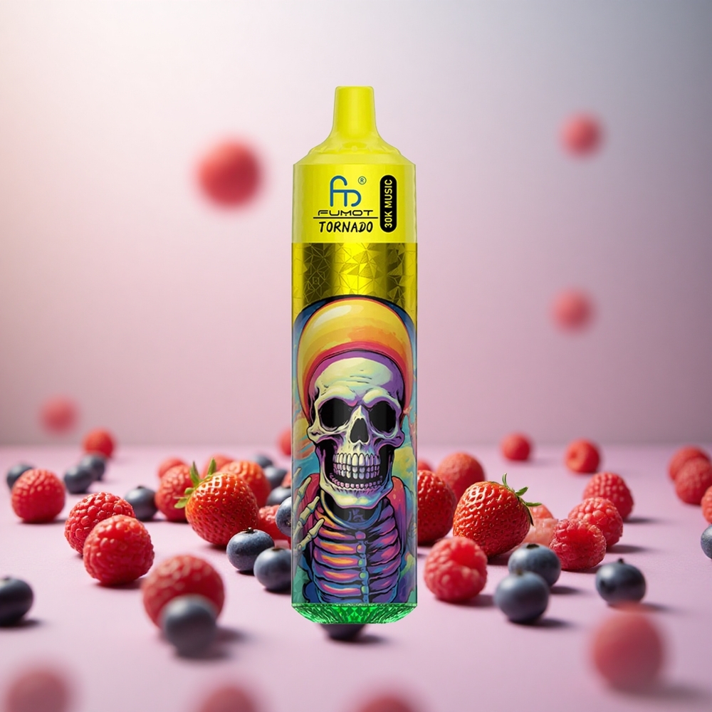 Fumot RandM Tornado 30000 Puffs Vape Slovenia Kombinacija Okusov Jagoda Borovnica Malina 30mL 2%,5% Nikotin 600mAh Baterija