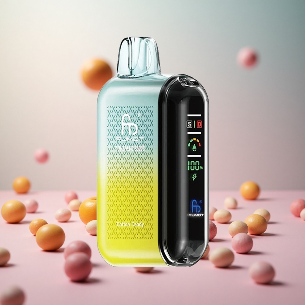 Fumot Tornado 20000 Puffs Bombončki 20ml 850mAh Vape Slovenia Dual Mesh Coil Smart Display