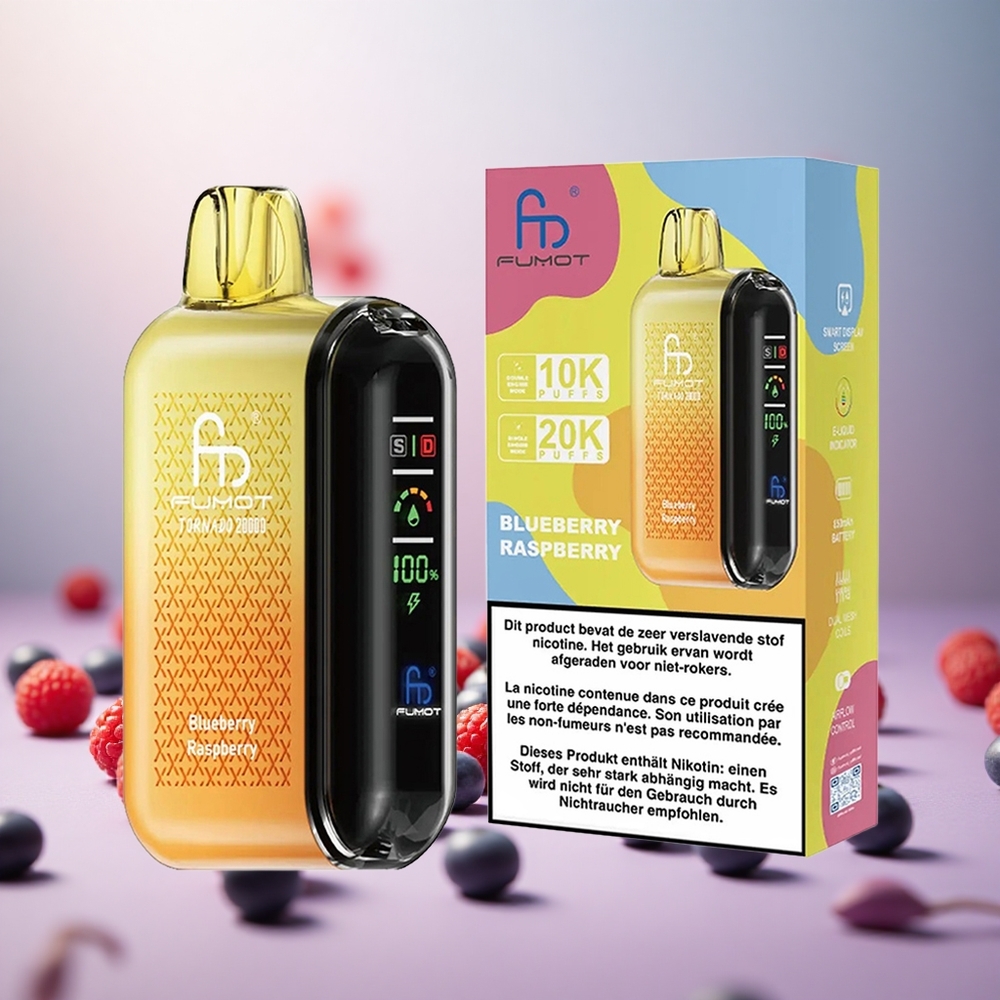 Fumot Tornado 20000 Puffs Borovnica Malina Vape Slovenia 20ml E-tekočina 850mAh Baterija