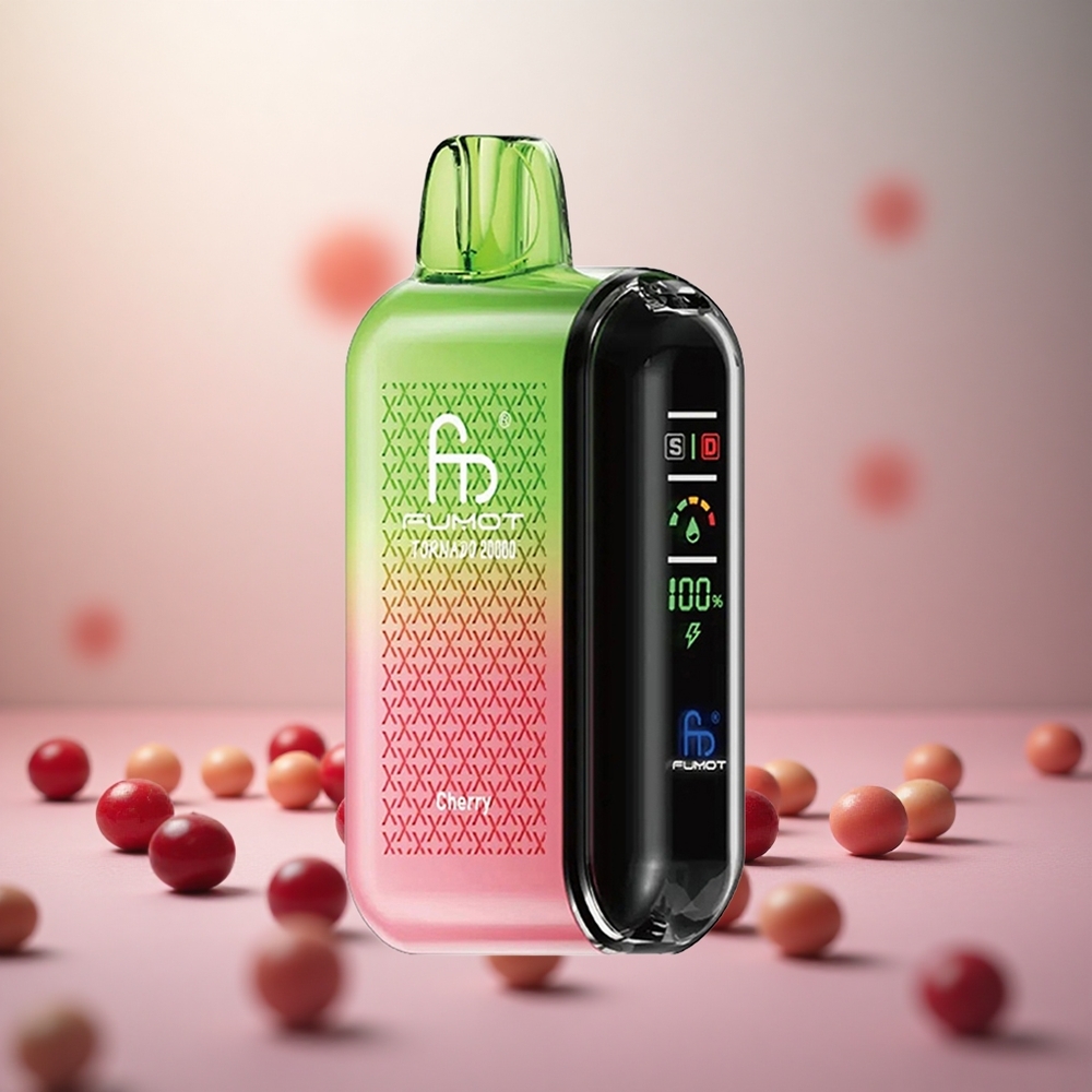 Fumot Tornado 20000 Puffs Cherry Češnja Vape Slovenia Dual Mesh Coil 20ml E-tekočina