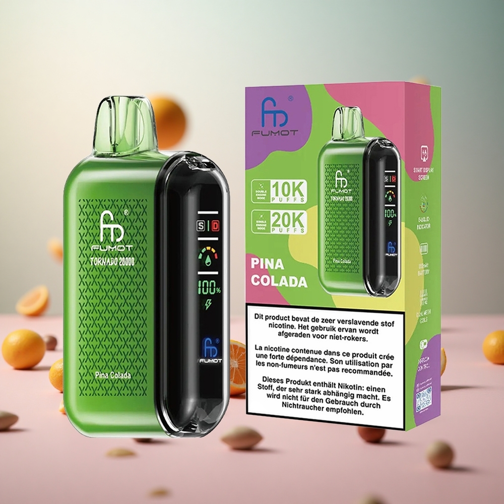 Fumot Tornado 20000 Puffs Disposable Vape Ananas Kokos Vape Slovenia 20ml E-tekočina 850mAh Baterija