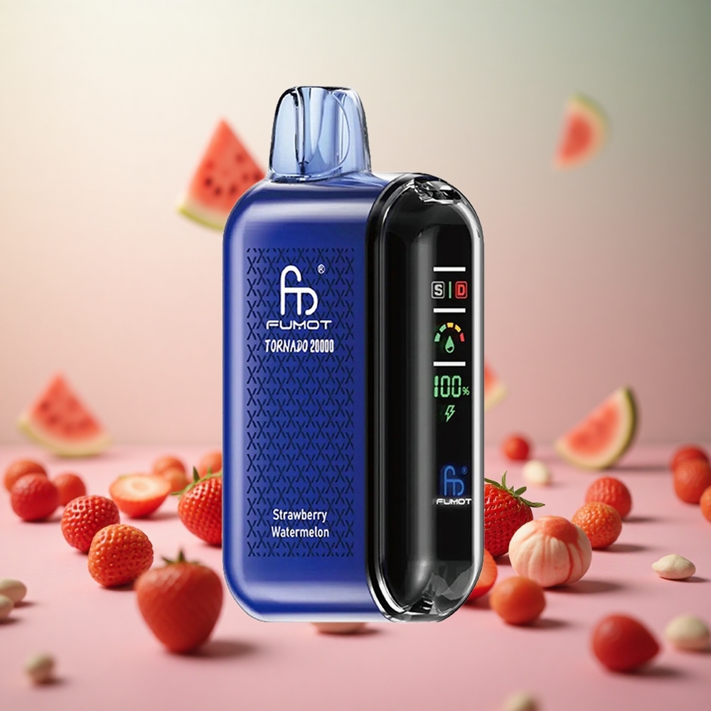 Fumot Tornado 20000 Puffs Dvojni Mesh Coil Jagoda Lubenica Vape Slovenia 20ml E-tekočina 850mAh Baterija