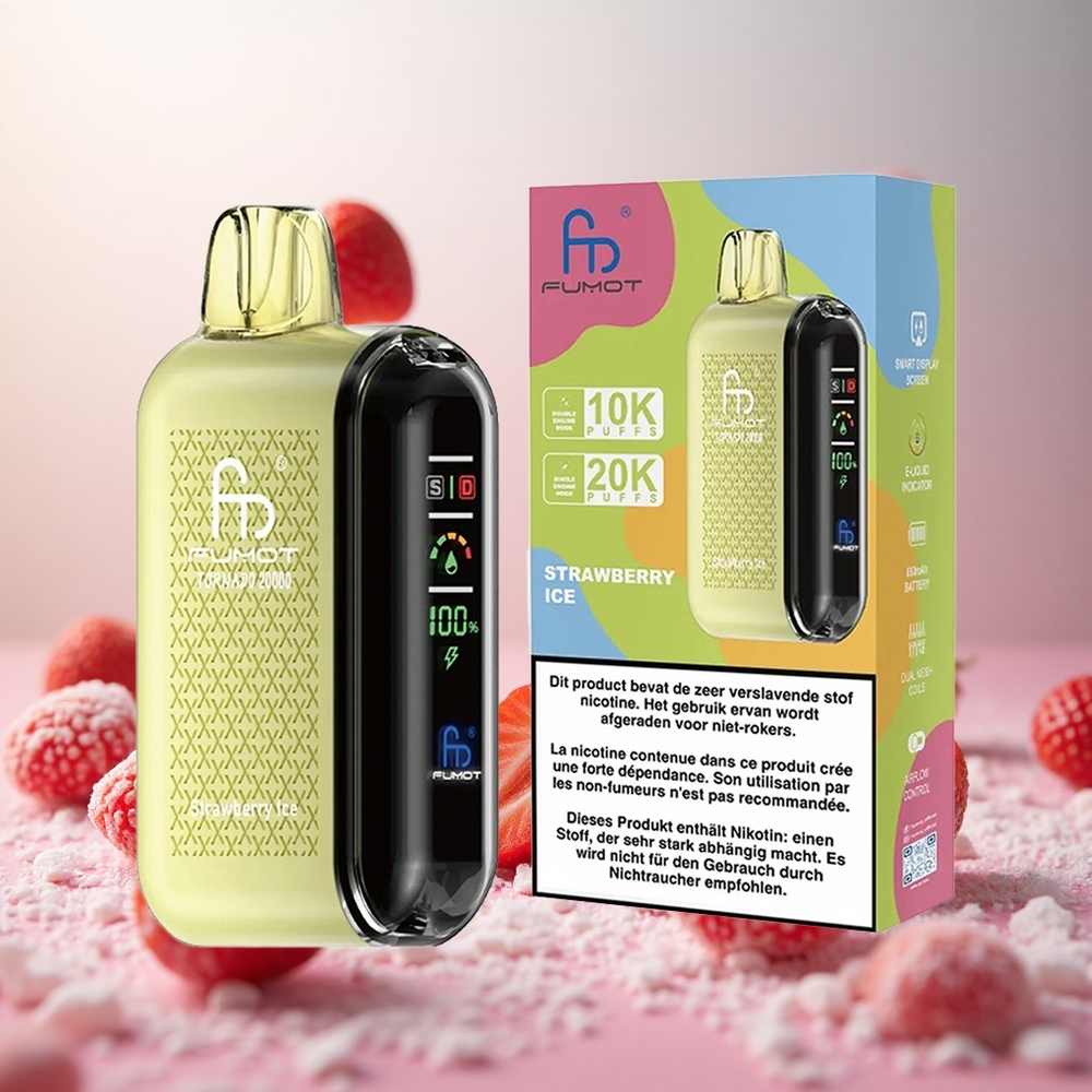Fumot Tornado 20000 Puffs Jagoda-Led Vape Slovenia 20ml E-tekočina 850mAh Baterija