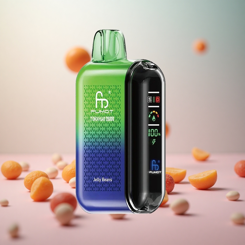 Fumot Tornado 20000 Puffs Jelly Beans Vape Slovenia Dual Mesh Coil 20ml E-liquid Capacity