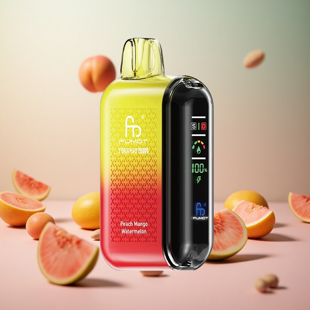 Fumot Tornado 20000 Puffs Kombinacija Okusov Breskevega Manga Lubenice Vape Slovenia Dual Mesh Coil 20ml E-tekočina