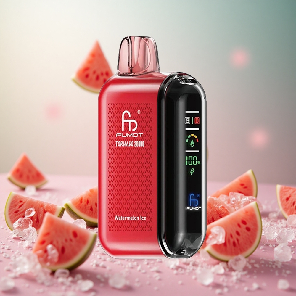 Fumot Tornado 20000 Puffs Lubenica Led Vape Slovenia Dual Mesh Coil 20ml E-tekočina