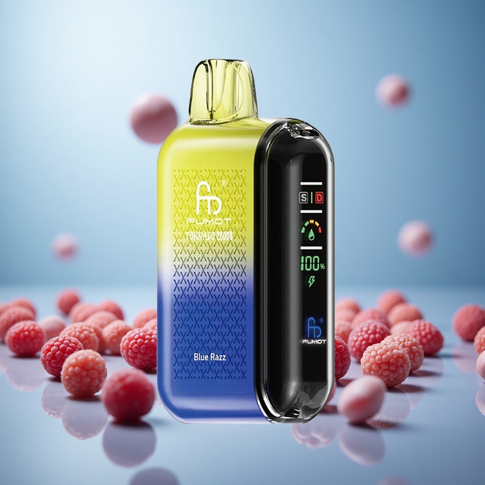 Fumot Tornado 20000 Puffs Modra Malina Vape Slovenia Dual Mesh Coil 20ml E-tekočina