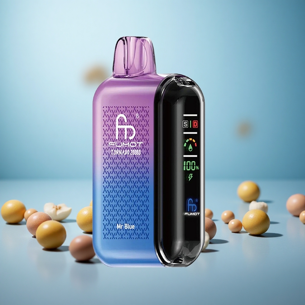 Fumot Tornado 20000 Puffs Modri 20ml Kapaciteta E-tekočine Dual Mesh Coil Vape Slovenia 850mAh Baterija