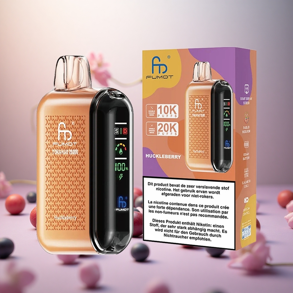 Fumot Tornado 20000 Puffs Okus Borovnice Vape Slovenia Dual Mesh Coil 20ml E-tekočina