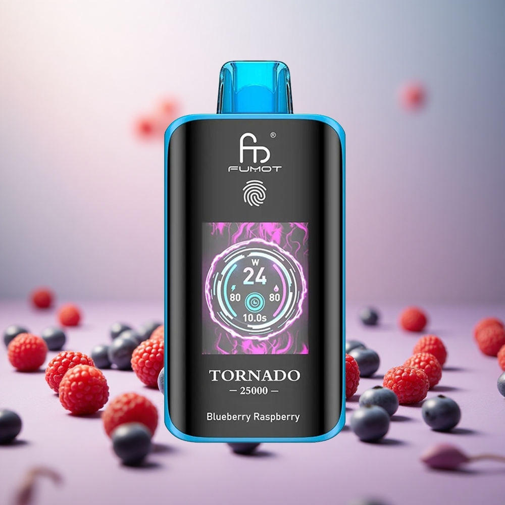 Fumot Tornado 25000 Puffs Borovnica Malina Vape Slovenia 700mAh Polnljiva Baterija 20ml Napolnjena E-tekočina