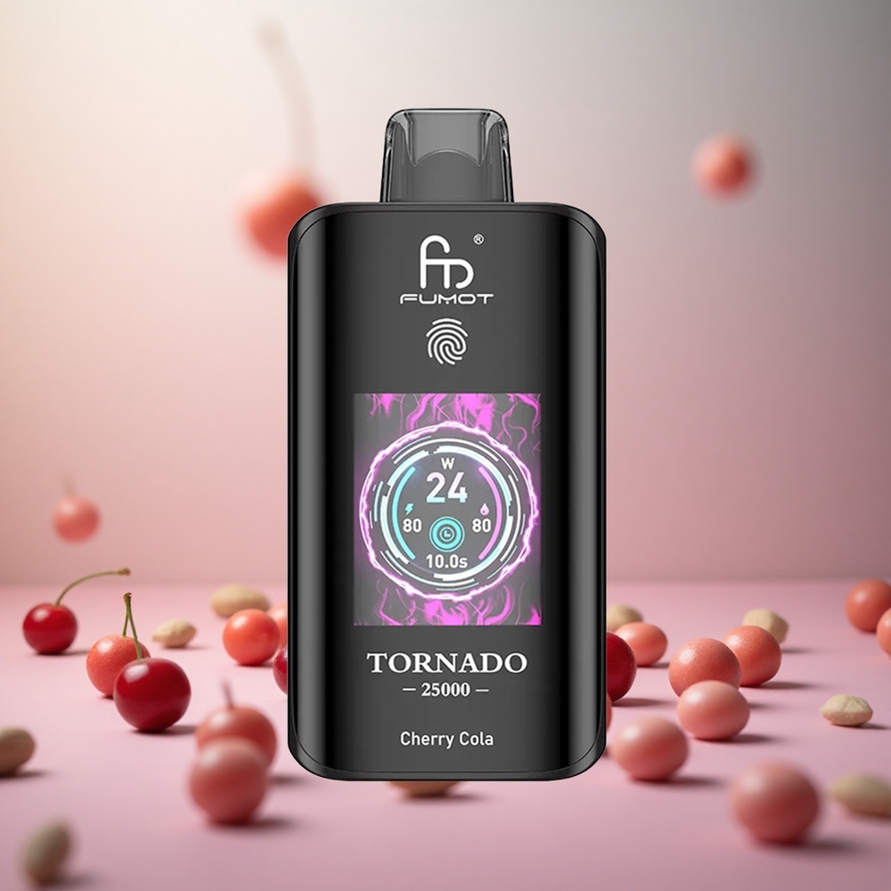 Fumot Tornado 25000 Puffs Cherry Cola (Višnjeva Kola) Vape Slovenia 700mAh Polnilna Baterija 20ml Napolnjena E-tekočina