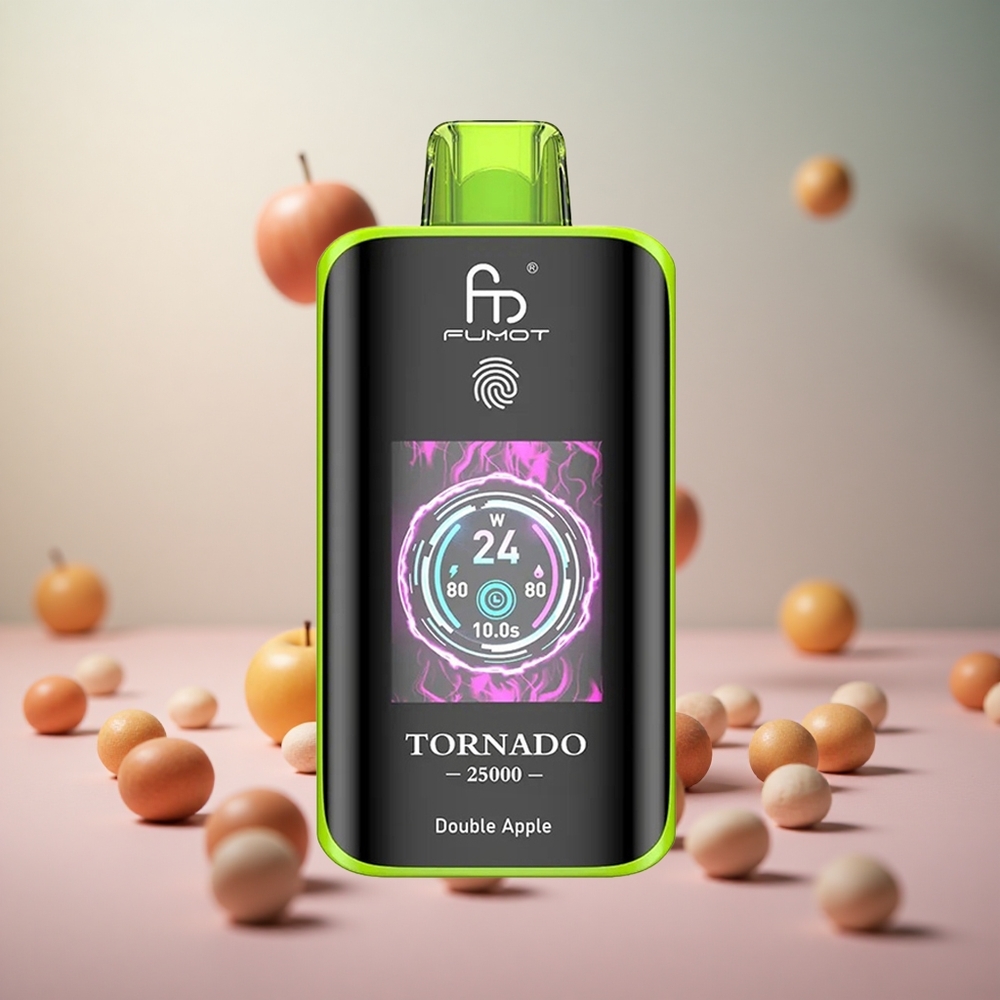 Fumot Tornado 25000 Puffs Dvojno Jabolko Vape Slovenia 20ml Predpolnjen E-tekočina 700mAh Polnilna Baterija