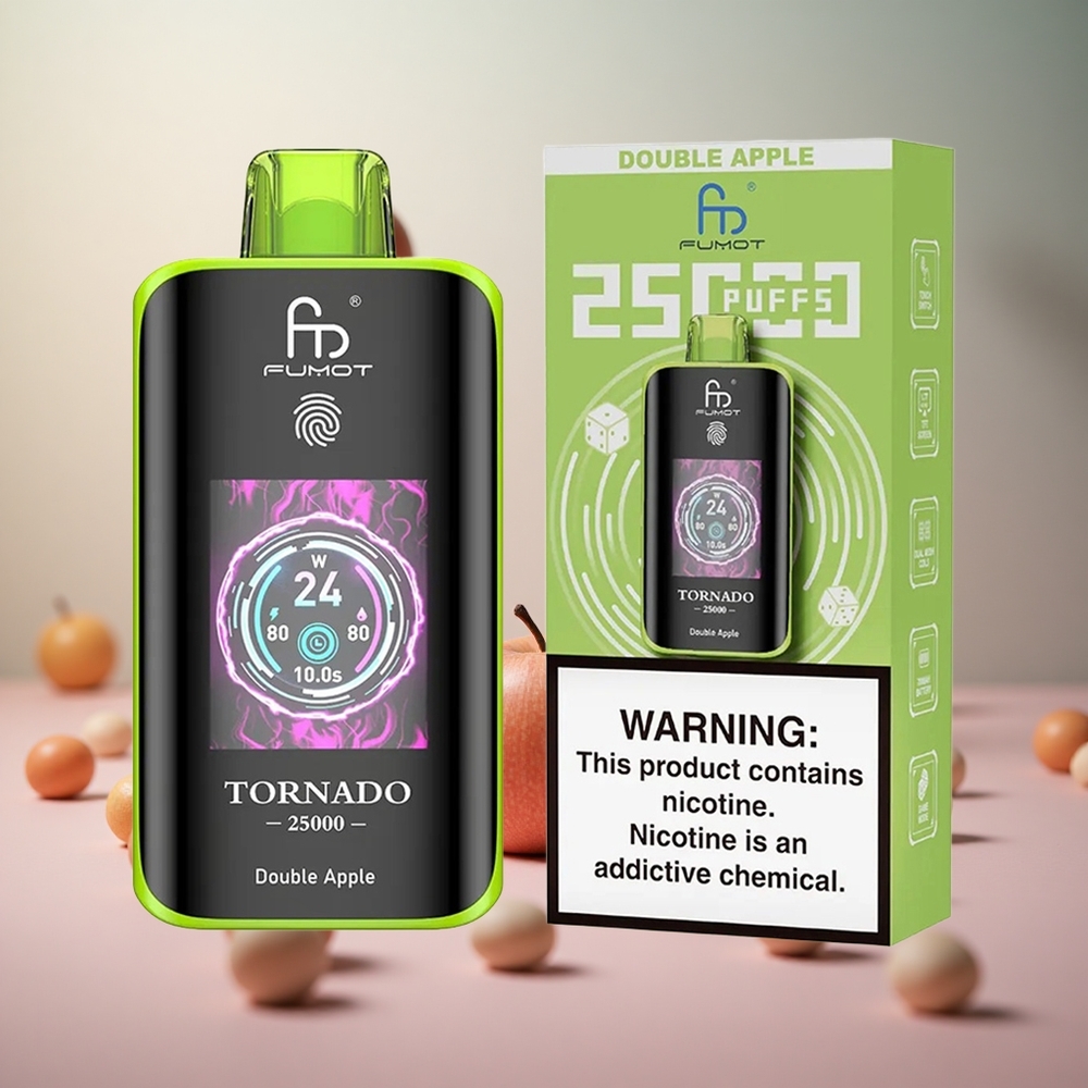 Fumot Tornado 25000 Puffs Dvojno Jabolko Vape Slovenia 20ml Predpolnjen E-tekočina 700mAh Polnilna Baterija