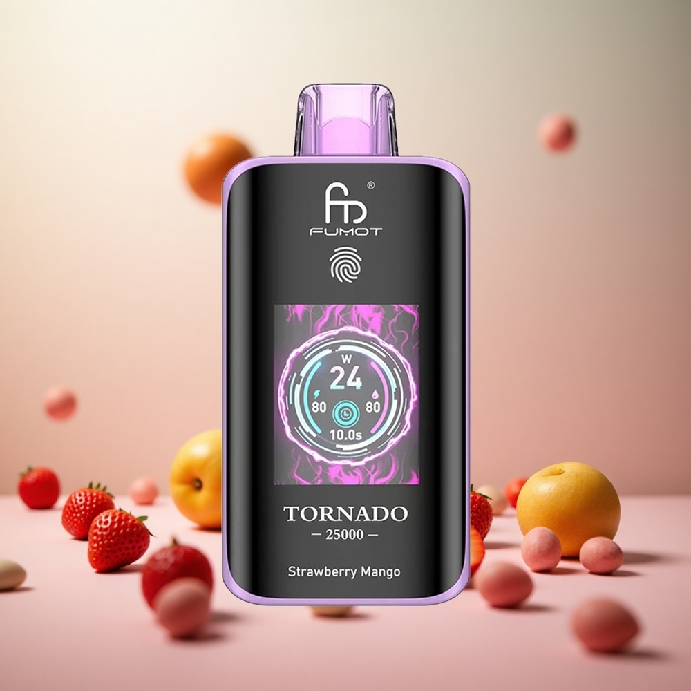 Fumot Tornado 25000 Puffs Jagoda Mango Vape Slovenia 700mAh Polnilna Baterija 20ml Napolnjena E-tekočina