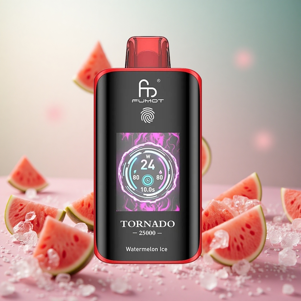 Fumot Tornado 25000 Puffs Lubenica Led Vape Slovenia 20ml Napolnjena E-tekočina 700mAh Polnilna Baterija