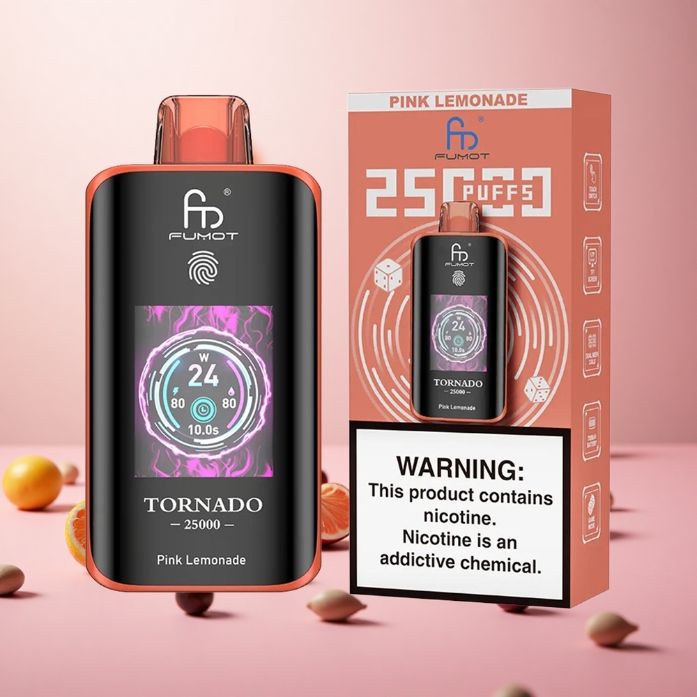Fumot Tornado 25000 Puffs Roza Limonada Vape Slovenia 20ml Polnjenje 700mAh Baterija
