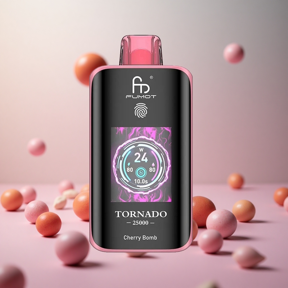 Fumot Tornado 25000 Puffs Češnjevi Bombi Vape Slovenia 700mAh Polnilna Baterija 20ml Napolnjena Tekočina