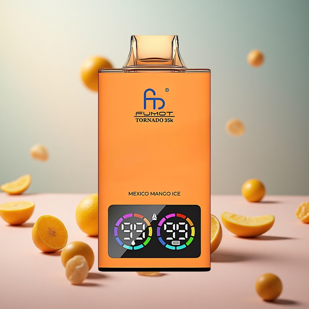Fumot Tornado 35000 Mehšano Mango Leden Vape Slovenia Dual Mesh Coil 15ml E-juice