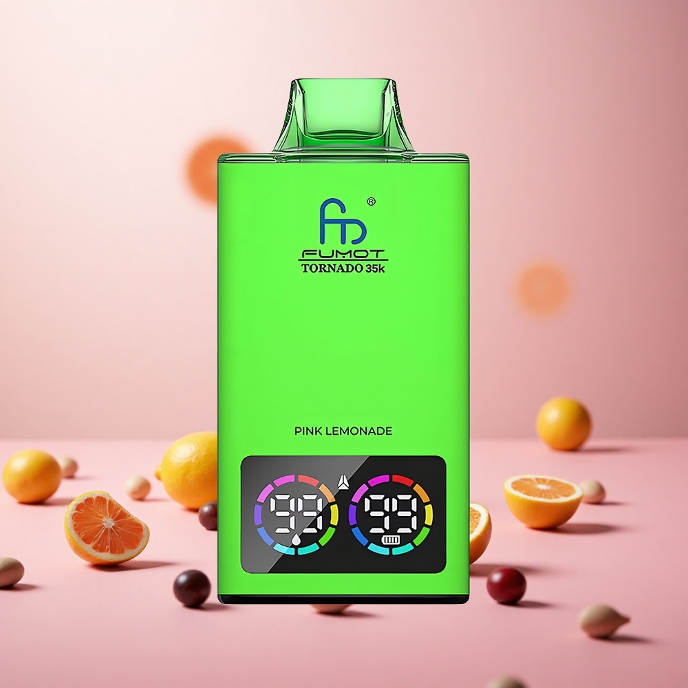 Fumot Tornado 35000 Pihljenja Rožnati Limonada Vape Slovenia Dual Mesh Coil 15ml E-juice